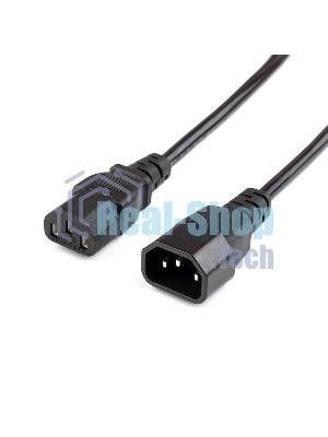 Кабель питания GoPower C14 (m)-C13 (f) 1.8м ПВХ удлинитель черный (1/10/100)