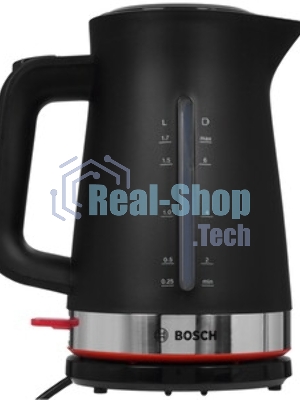 Электрочайник Bosch TWK1M123 черный, 1.7 л, 2400 Вт, скрытый нагревательный элемент