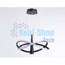 Подвесной светодиодный светильник Ambrella light FL5368/2+1 BK черный 47W 3000K-6400K D480*1200 (ПДУ ИК)