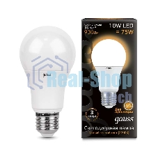 Лампа светодиодная GAUSS 102502110 LED A60 10W E27 880lm 3000K 1/10/50