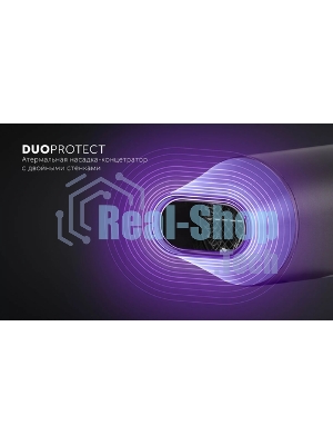 Фен Polaris PHD-2120 TI черный/фиолетовый, 2400 Вт, компактный, ионизация