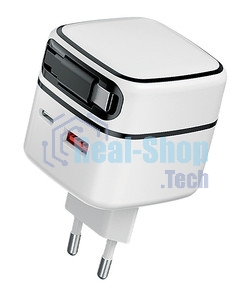 Сетевое зарядное устройство Qumo Energy PD 35Вт (Charger 0092), USB-A QC4 + 2 USB Type-C PD (один встр,кабель), цвет белый