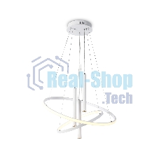 Подвесной светодиодный светильник Ambrella light FL5371/2+3 WH белый 93W 3000K/4200K/6400K+4200K D600/400*1200 (ПДУ ИК)