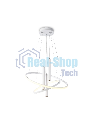 Подвесной светодиодный светильник Ambrella light FL5371/2+3 WH белый 93W 3000K/4200K/6400K+4200K D600/400*1200 (ПДУ ИК)