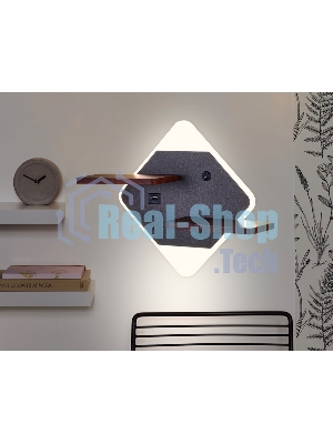 Настенный светодиодный светильник Ambrella light FW101 CF/WD кофе/дерево LED 3000K/4200K/6400K 12W 340*250*105