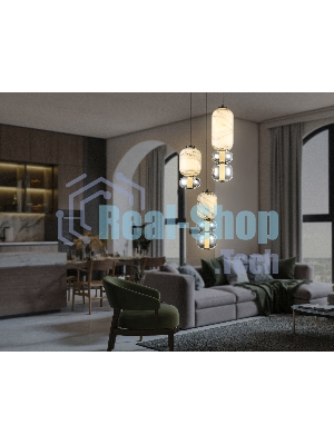 Подвесной светодиодный светильник Ambrella light LH11036/3 BK/MG/SM черный/мраморно-серый/дымчатый 40W 3000K D410*2050