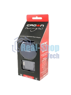 Зарядное устройство для ноутбука CROWN USB CMLC-3294 черный (Автомобильное 12V, 90W 15-20V, порт USB 5V 2.1A)