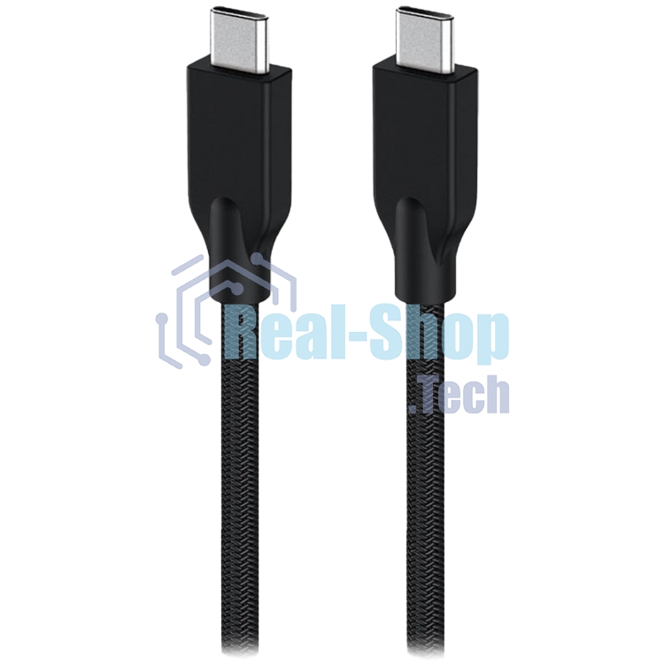 Кабель Genius ACC-C2CC-3A. Выход: USB-C -> USB-C. USB 3.0, плетеный нейлон, 150 см. черный