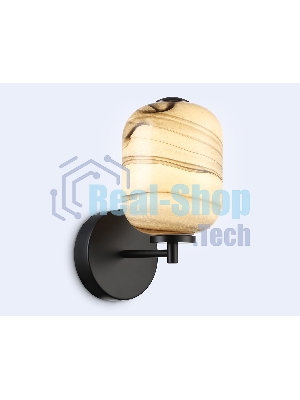Настенный светодиодный светильник Ambrella light LH11039 BK/MG черный/мраморно-серый 8W 3000K 150*220*300