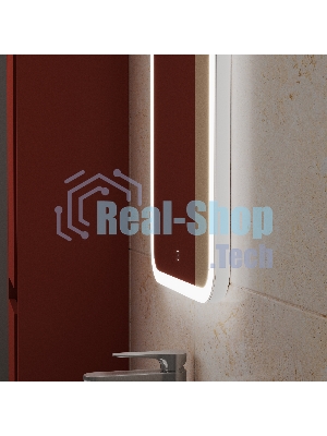 Зеркало Bau Stil 40х70, сенсорная LED подсветка, пластиковый защитный корпус