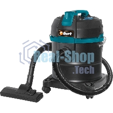 Строительный пылесос Bort BSS-1220 черный (93412598) 240/1200 Вт, уборка сухая/влажная, пылесборник мешок/контейнер, 20 л