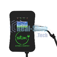 Зарядная станция S'OK Green Energy серии M3W Wallbox EV Charger SM3W10732542-7, 1-фаза, 7кВт (32А/220В), OCPP 1.6J, уровень защиты IP54, кабель 7.5м