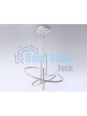 Подвесной светодиодный светильник Ambrella light FL5371/2+3 WH белый 93W 3000K/4200K/6400K+4200K D600/400*1200 (ПДУ ИК)