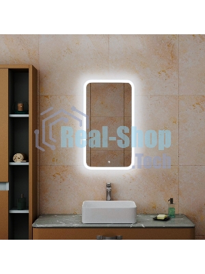 Зеркало Bau Stil 40х70, сенсорная LED подсветка, пластиковый защитный корпус
