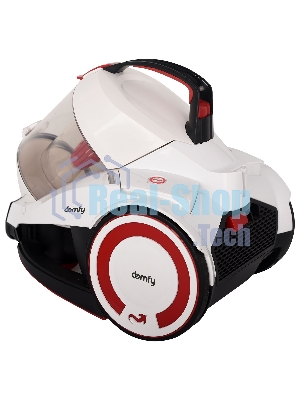 Пылесос Domfy DSC-VC505 белый/красный, 350/2000 Вт, уборка сухая, пылесборник контейнер 2.5 л