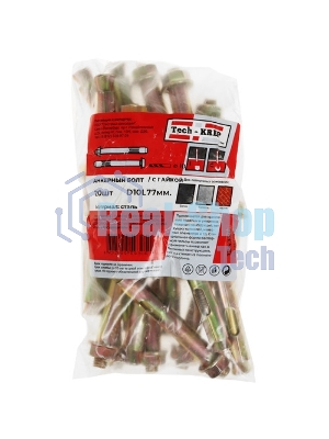 Анкерный болт Tech-Krep HNM 10х77 с 6-ти гр. гайкой 50 штук 117945