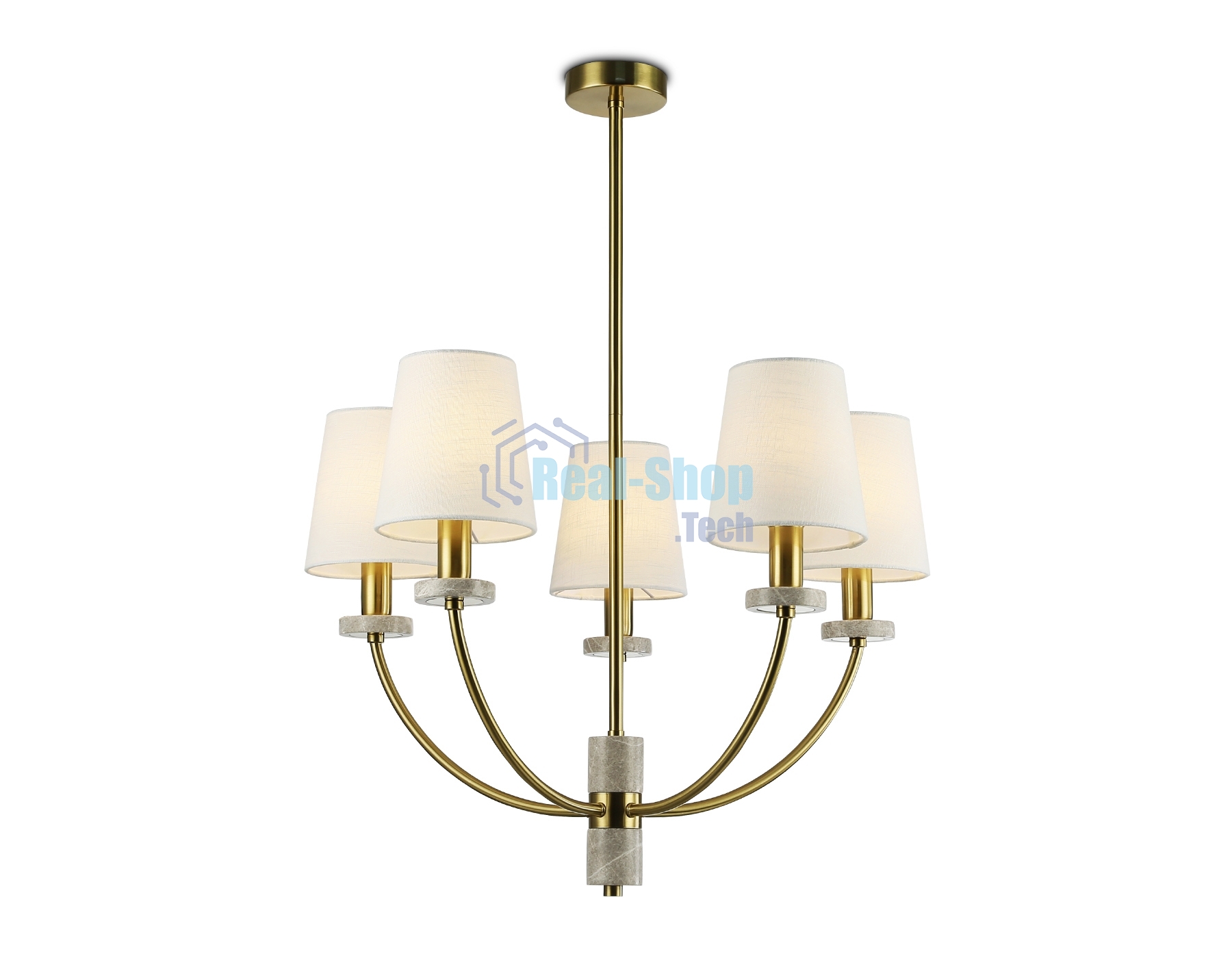 Люстра Ambrella light LH75351/5 SB/WH бронза/белый E14*5 max 40W D630*780