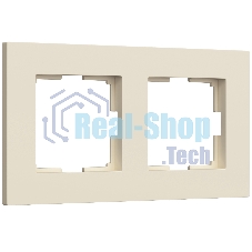 Рамка на 2 поста Slab (айвори софт)