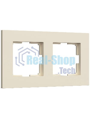 Рамка на 2 поста Slab (айвори софт)