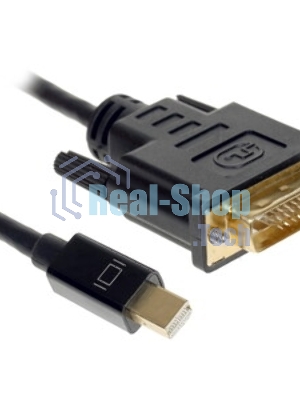 Кабель mDP-DVI Cablexpert CC-mDPM-DVIM-6, 20M/25M, 1.8м, черный, позол.разъемы, пакет