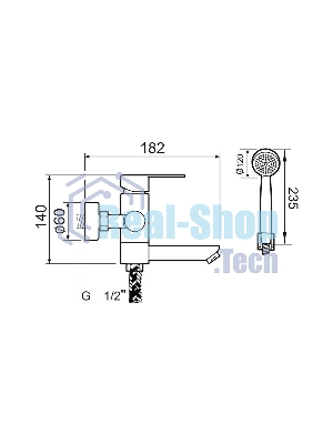 SUS124BL-009E Смеситель для ванны, ø35