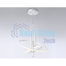 Подвесной светодиодный светильник Ambrella light FL5371/2+3 WH белый 93W 3000K/4200K/6400K+4200K D600/400*1200 (ПДУ ИК)