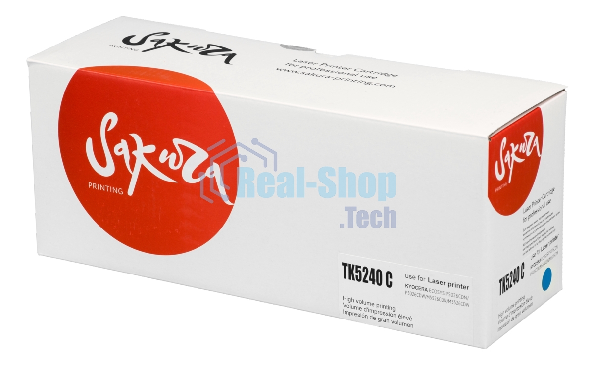 Картридж Sakura TK5240C для Kyocera Mita ECOSYS p5026cdn/p5026cdw/m5526cdn/m5526cdw, синий, 3 000к.