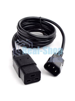 Кабель питания Cablexpert PC-189-1-1, 1.8м, C14- C19, 3x1кв.мм, черный, с заземлением