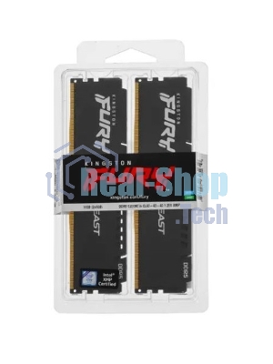 Оперативная память Kingston Fury Beast, DDR5, 32GB (2x16GB), 5600MHz, CL40, DIMM, с радиаторами, черный