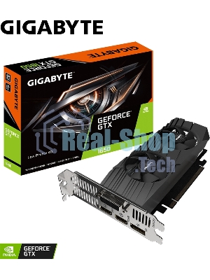 Видеокарта Gigabyte PCI-E GV-N1656D6-4GL NVIDIA GeForce GTX 1650 4096Mb 128 GDDR6 1590/12000 DVIx1 HDMIx2 DPx1 HDCP Ret low profile