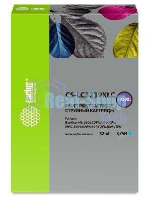 Картридж струйный Cactus CS-LC3239XLC голубой (52мл) для Brother HL-J6000DW/J6100DW