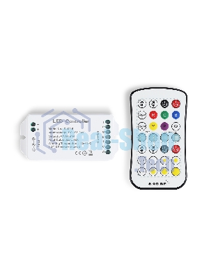 Контроллер GS11501 RGB+CCT 12A 12V 144W/ 24V 288W (ПДУ Радио 2.4G CR2025)