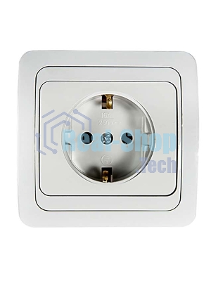 Розетка 1-м CLASSICO с заземл. 2028 бел. ASD/IN HOME 4680005959907