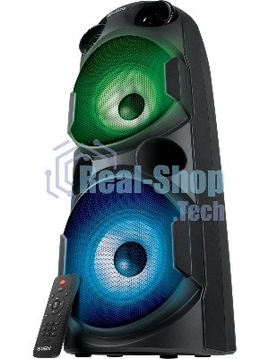 Колонка АС SVEN PS-750, черный (80 Вт, TWS, Bluetooth, FM, USB, microSD, LED-дисплей, 2х4400мА*ч)