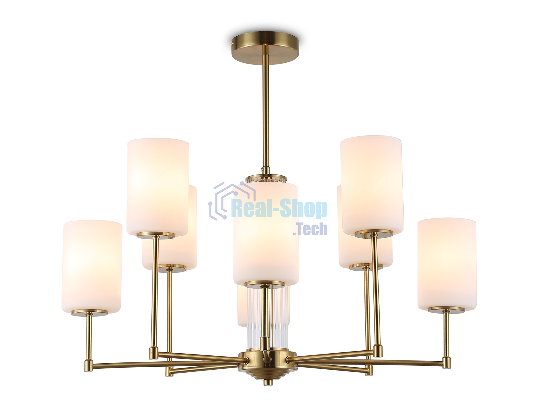 Люстра Ambrella light LH56217/8 BS/FR латунь/белый матовый E27/8 max 60W D700*600