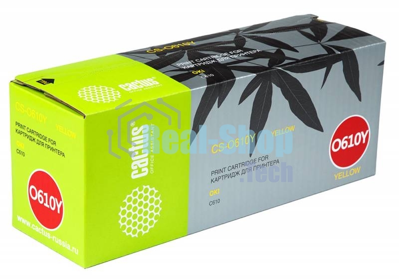 Картридж лазерный Cactus CS-O610Y желтый (6000 стр.) для Oki C610 series