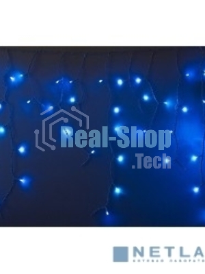 Гирлянда Neon-night Айсикл (бахрома) светодиодный, 2,4 х 0,6 м, белый провод, 230 В, диоды синие, 76 LED