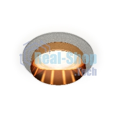 Комплект встраиваемого светильника Ambrella light XC6514024 SGR/PYG серый песок/золото желтое полированное MR16 GU5.3 (C6514, N6134)