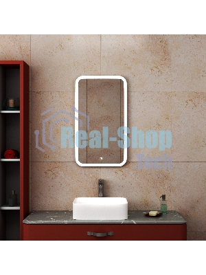 Зеркало Bau Stil 40х70, сенсорная LED подсветка, пластиковый защитный корпус
