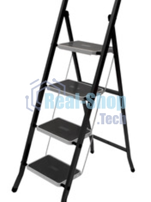 Стремянка ZALGER 9910-4 Jet черный 4 cт с ковриком сталь