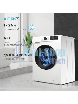 Стиральная машина Vitek VT-WME6008 белый, загрузка фронтальная 6 кг, 1000 об/мин, класс A++