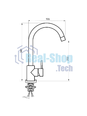 SUS124BL-017F Смеситель для кухни, ø35