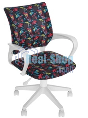 Кресло Бюрократ BuroKIDS 1 W белый, ткань, 120 кг