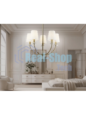 Люстра Ambrella light LH75351/5 SB/WH бронза/белый E14*5 max 40W D630*780