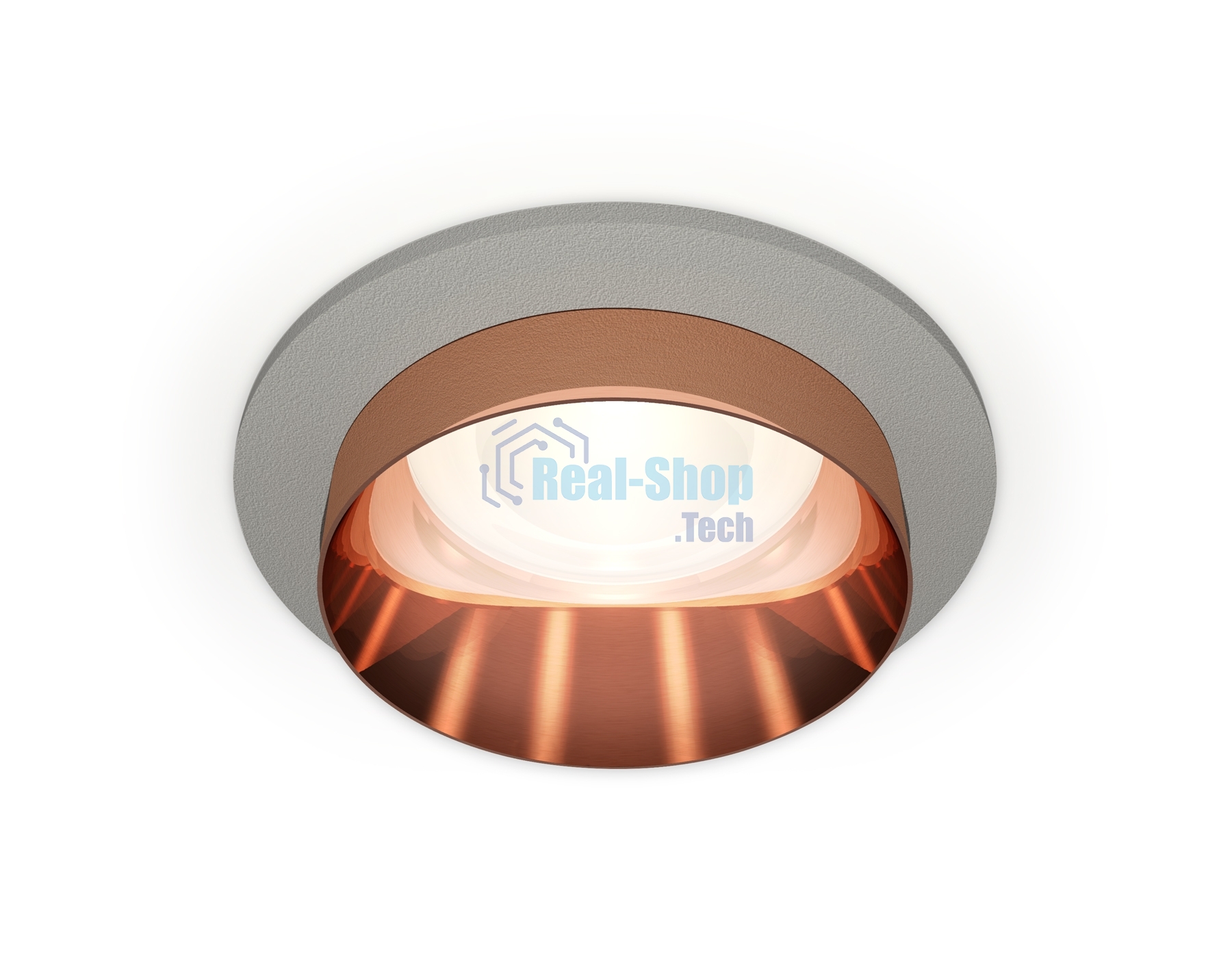 Комплект встраиваемого светильника Ambrella light XC6514025 SGR/PPG серый песок/золото розовое полированное MR16 GU5.3 (C6514, N6135)