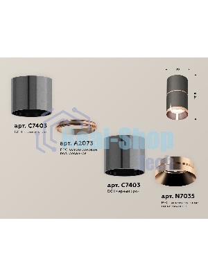 Светильник Ambrella Light XS7403101 DCH/PPG черный хром/золото розовое полированное MR16 GU5.3 (C7403, A2073, C7403, N7035)