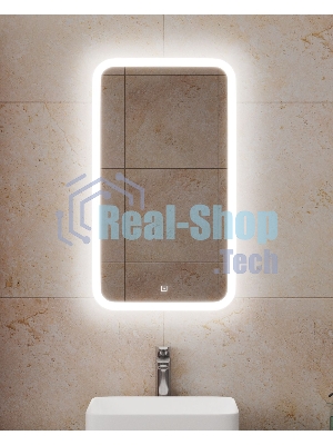 Зеркало Bau Stil 40х70, сенсорная LED подсветка, пластиковый защитный корпус