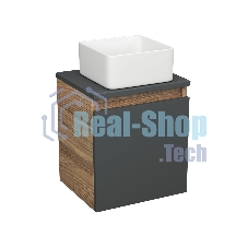 Тумба Bau Dream Blackwood 35 с ящиком, графит, раковина BAU Mini 24х24,