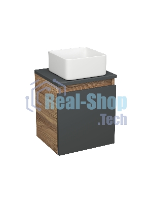 Тумба Bau Dream Blackwood 35 с ящиком, графит, раковина BAU Mini 24х24,