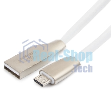 Кабель USB2.0 Cablexpert CC-G-mUSB01W-1.8M, AM/microB, серия Gold, 1.8м, белый, блистер
